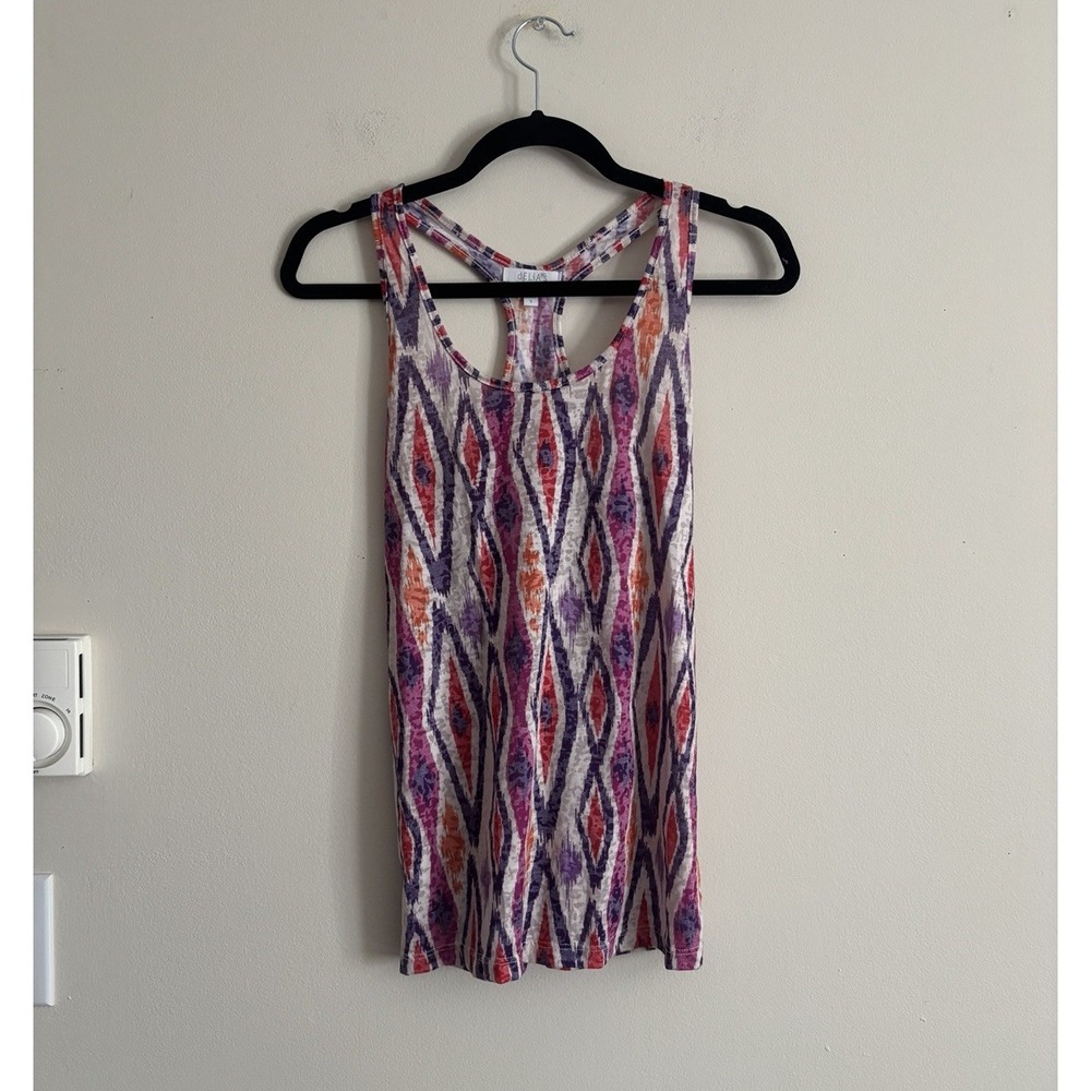 Vintage 2000s Y2K Delias Racerback Tank Aztec Indie Small Cotton Stretch
